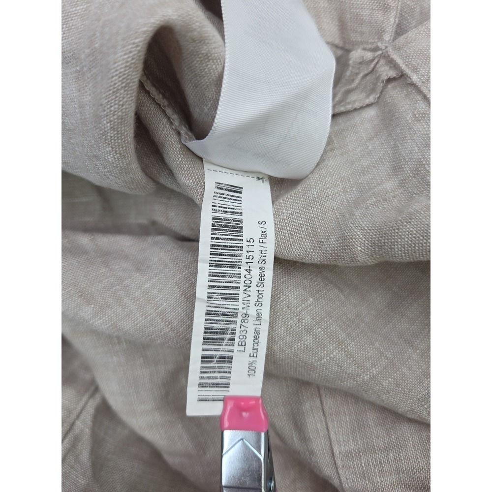 QUINCE 100% European Linen Short Sleeve Shirt FLAX Beige Size Small Quiet Luxury - Picture 7 of 8